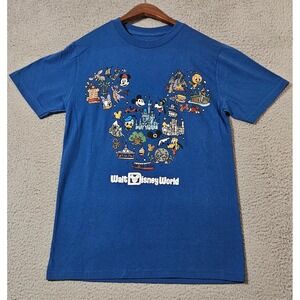 New Walt Disney World Blue Icons Mickey Mouse Figments T‎ Shirt Size XS NWT